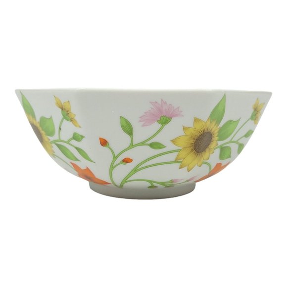 Vintage 1975 Fitz And Floyd Petite Fleur 8.5" Octagonal Serving Bowl Flowers - Picture 6 of 14